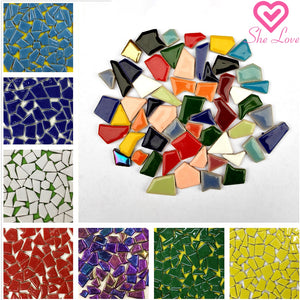 Ceramic Mosaic Tiles 100g Irregular Mosaic Making Materials DIY Hobby Wall Crafts Decorative Material Mosaic Pieces for Arts