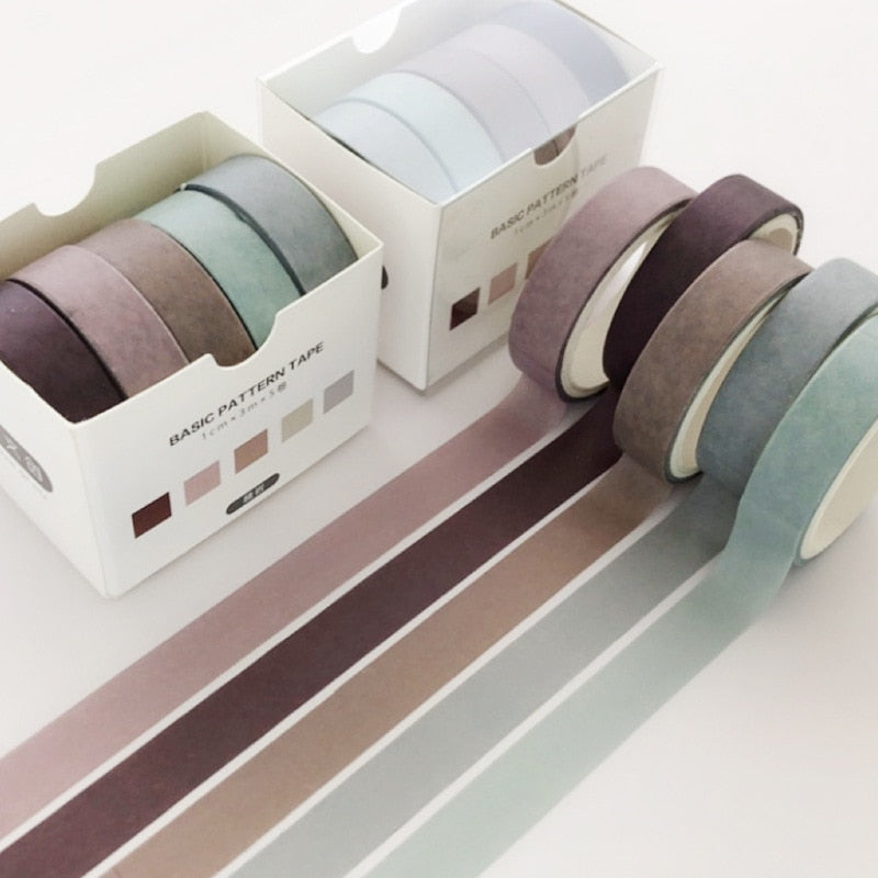 5pcs/set Printing Washi Tape Set Diy Masking Tape Cute Stickers School Suppliers Stationery Gift Presented By Kevin&Sasa Crafts