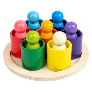 Creative Rainbow Blocks Wooden Toys Kids Geometric Building Blocks House Montessori Educational Stacker Wooden Toys Gifts