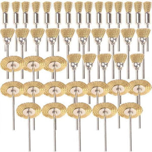 45 PC Brass Wire Wheel Brushes Wire Brushes Set for Accessories Rotary Tools Polish Clean