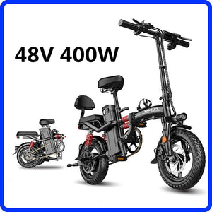 Electric bicycle 14 inch mini electric bicycle 48v15ah 32ah city eBike 400W powerful mountain bike / full throttle sports car