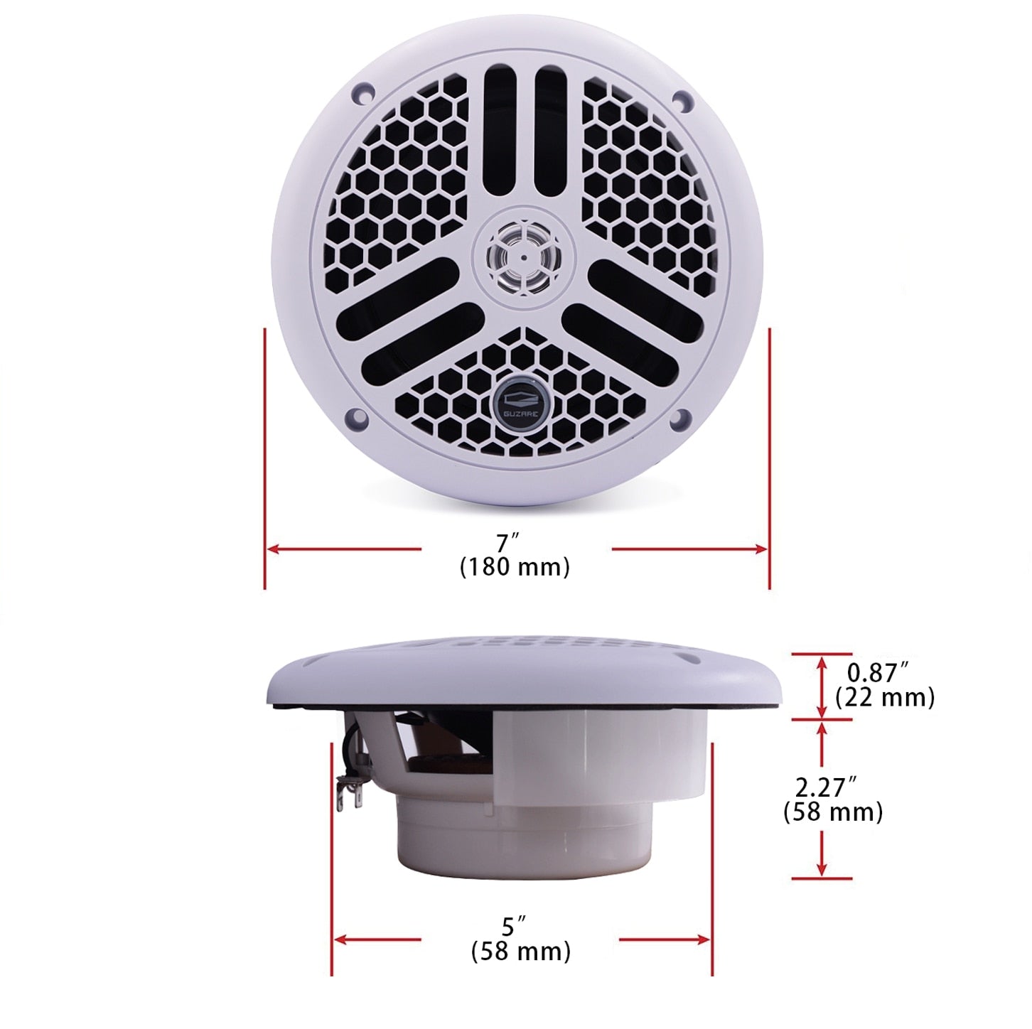 GUZAR 6.5inch 240Watts Waterproof Marine Speakers UV-Proof For Boat SPA ATV UTV Golf Cart Motorcycle Outdoor Music Speaker