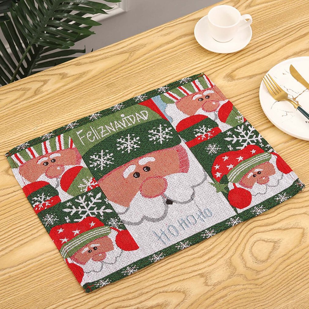 HOT Christmas Placemat Santa Claus Merry Decor Home Decor Ornaments Kitchen Chrismas Table Decoration Xmas Gift New Year 2022
