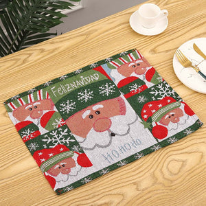HOT Christmas Placemat Santa Claus Merry Decor Home Decor Ornaments Kitchen Chrismas Table Decoration Xmas Gift New Year 2022