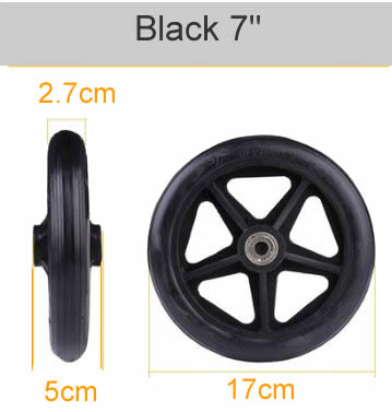 Wheelchair Front wheel universal wheel, Polyurethane Solid tire,Wear-resistant,6 inch 7 inch 8 inch wheelchair accessories