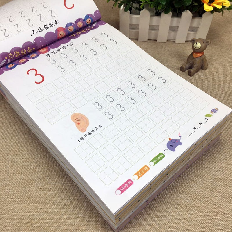 80 Pages / Book of Children&#39;s Addition and Subtraction Learning Math Students Handwriting Preschool Mathematics Exercise Books