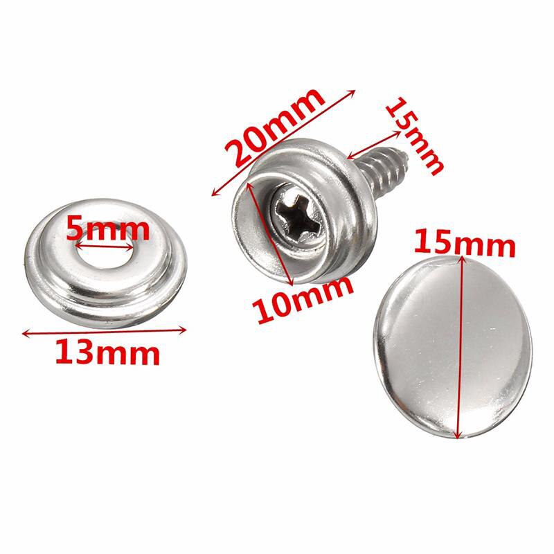 30pcs Ship Snap Fastener Stainless Canvas Cap Screw Kit For Boat Covers Cars Hoods Caravans Leather Jackets Handbags Parts