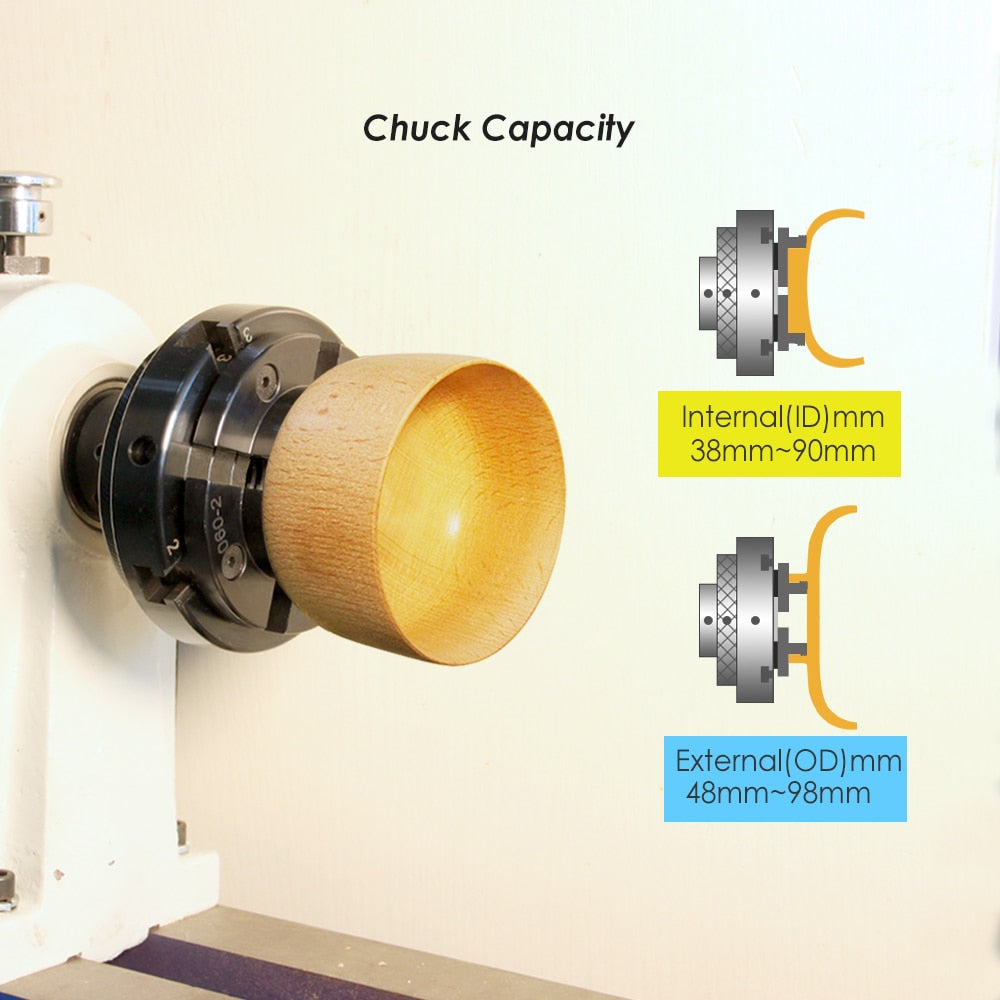 4&quot; Inch Wood Lathe Chuck 100mm 4 Jaw Self Centering Thread M33 1&quot; M18 Woodturning Tool Accessories for Woodworking DIYer Hobbies