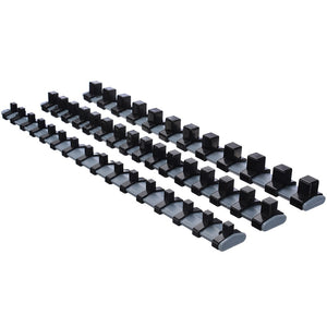 3pcs/set 1/4" 3/8" 1/2" Plastic Socket Tray Rail Rack Storage Holder Organizer Shelf Stand Socket Wrench Holders Home Tools