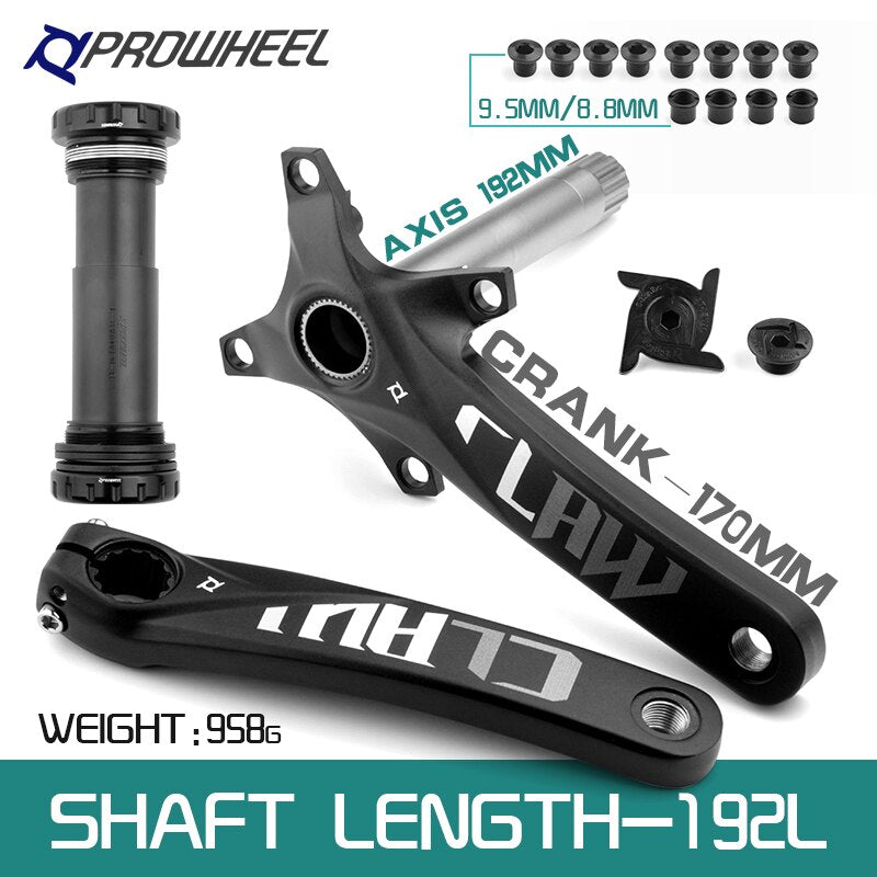 PROWHEEL Snow Bike Crankset 104BCD 170mm BB100/120mm Fat Bike Crank Arm Bottom Bracket BB Aluminum Alloy Bicycle Parts