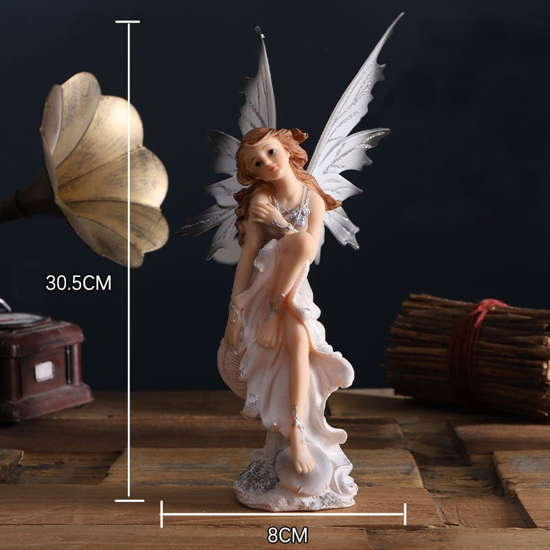 Beautiful Angel,Home Decoration,Figurine Miniature,Flower Fairy,Statue,Sculpture,Modern,Living Room,Decor Decorative,Desk Art