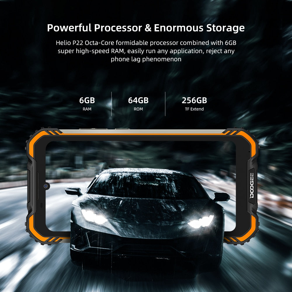 New DOOGEE S58 Pro Mobile Phone IP68/IP69K Waterproof Rugged Phone 5180mAh 5.71&quot;FHD+Display 6GB+64GB Android 10 NFC Smartphone