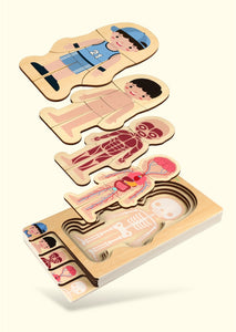 Montessori Educational Boys Girls Body Structure Puzzle Children Wooden Toys Children Puzzles Kids Early Educational Toys
