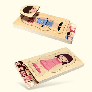 Montessori Educational Boys Girls Body Structure Puzzle Children Wooden Toys Children Puzzles Kids Early Educational Toys