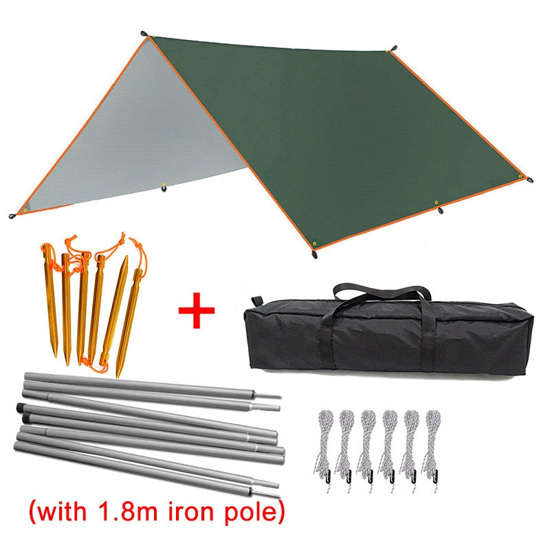 3x5m 3x4m Awning Waterproof Tarp Tent Outdoor Sun Shelter Camping Tourist Tarp Canopy Sunshade Sun Shade Beach Garden