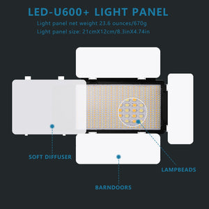 U800 LED Photo Studio Light for Tiktok Youbute Game Live Video Lighting 40W/50W Portable Video Recording Photography Panel Lamp
