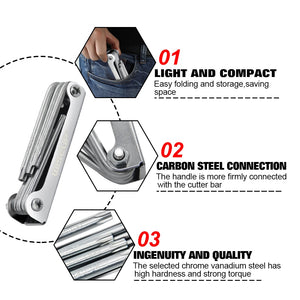 WISEUP Allen Keys Folding Hexagon key set CR-V Folding Screwdriver flat Torx Keys hand tools Portable star key Wrench Set