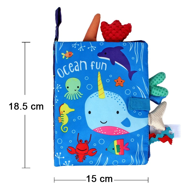 Cloth Book Cartoon Animal Face Matching Torn Baby Stereo Cloth Book Montessori Early Educational Teaching Toddler Books Gifts
