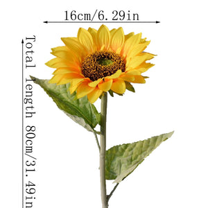 large head silk fake sunflowers artificial flowers party decor fabric long branch garden outdoor autumn decoration faux flowers