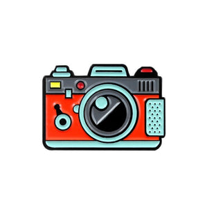 Cartoon Creative Tickets Movie Tickets Camera Love Sticky Notes Enamel Brooch Red Black Pink Alloy Badge Shirt Bag Pin Jewelry