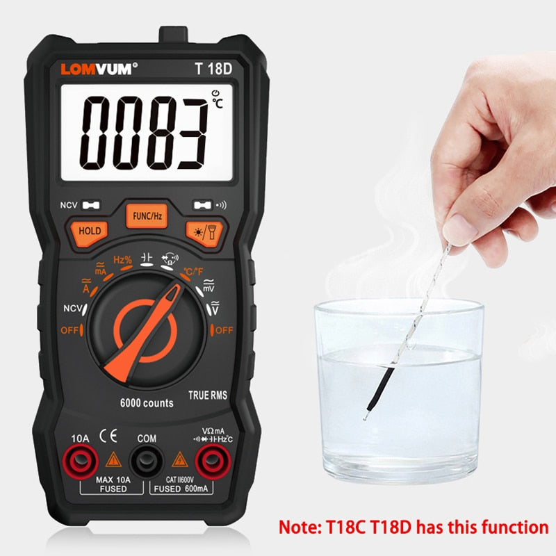 LOMVUM TRUE RMS Multimeter 6000 COUNTS High Precision Digital Multimeter NCV Smart Multimeter Auto Ranging AC/DC Flashlight
