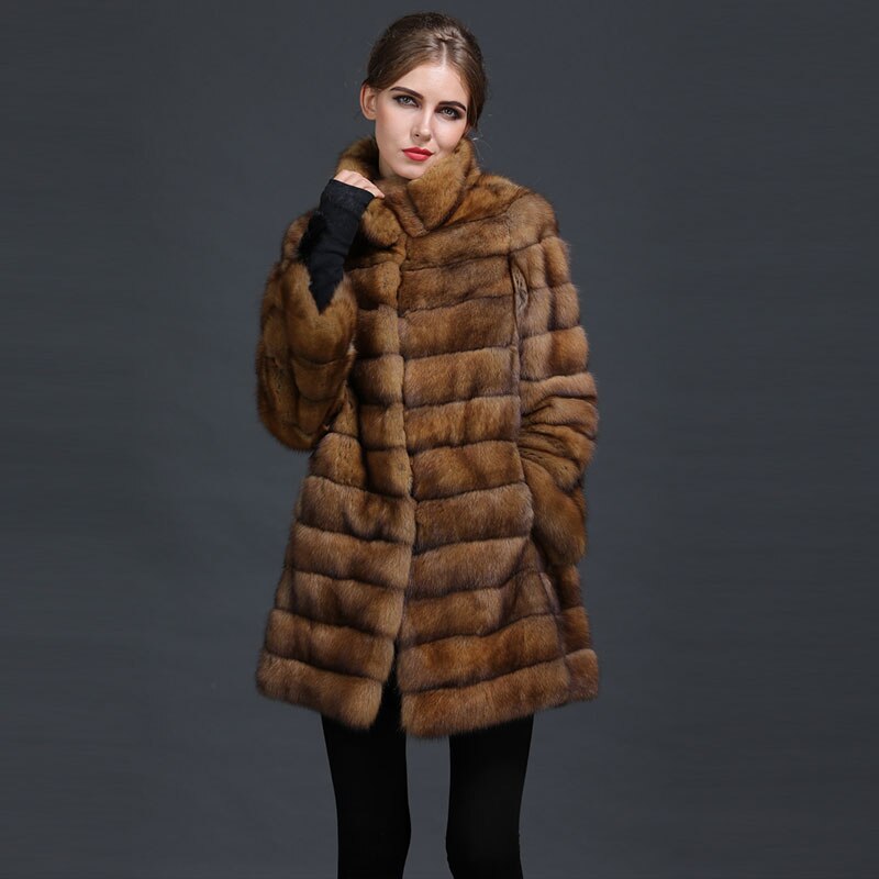 Puffer Style Genuine Luxury Stable Chinchilla Fur Coat