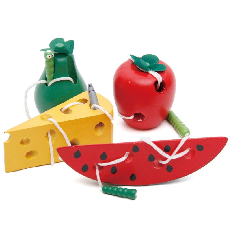 Montessori Toys Puzzle Educational Wooden Toys Baby Children Fingers Flexible Training Science Twisting Worm Toy