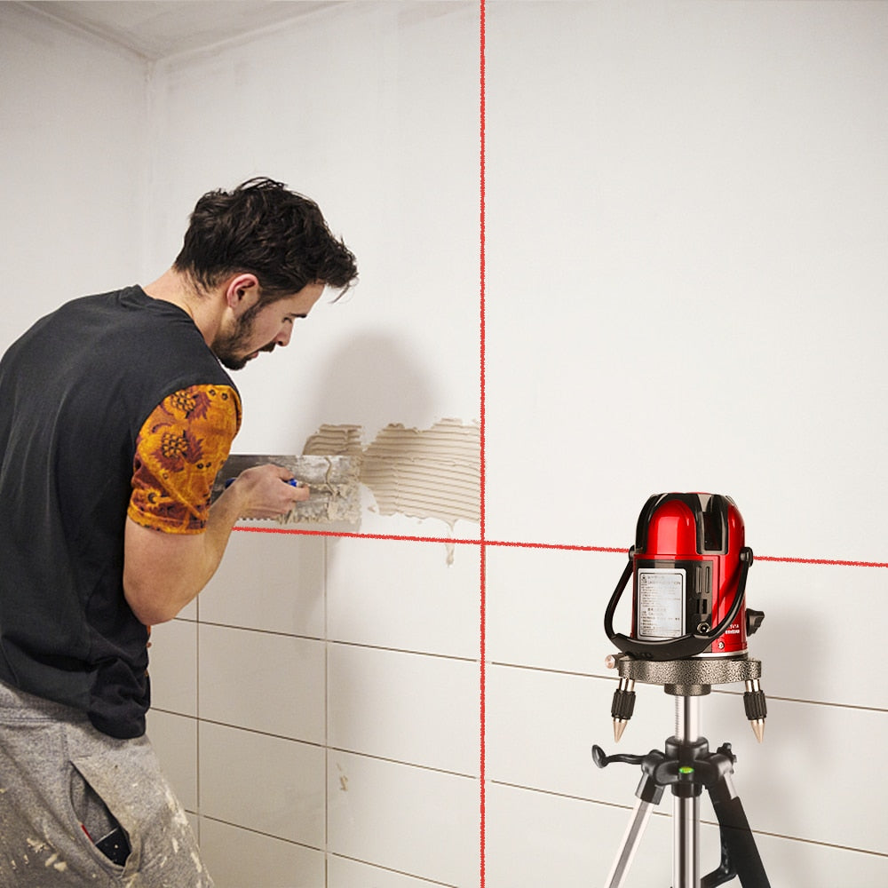 DEKO LL5 Series 5 Line 6 Points Red/Green Laser Level Self-leveling Horizontal&Vertical 360 Degree Adjustment Higher Visibility