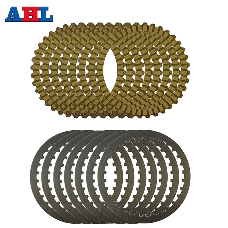 AHL Motorcycle Yellow Clutch Plates & Steel Friction Plate For Harley XL883 2004-2008 XL1200 1200X48 SPORTSTER 1991-2011 XL 883