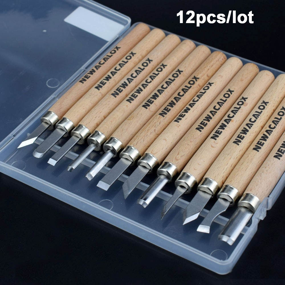 NEWACALOX DIY Pen Woodcut Knife Scorper Wood Carving Tools Woodworking Hobby Arts Crafts Nicking Cutter Graver Scalpel 12pcs/set