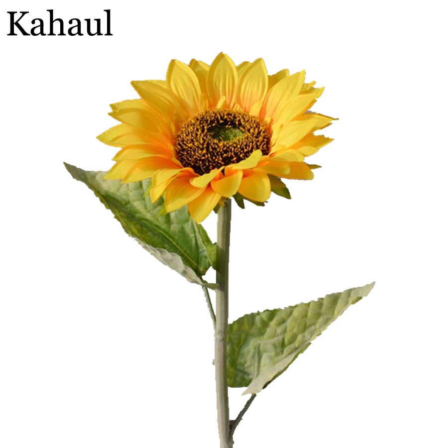 large head silk fake sunflowers artificial flowers party decor fabric long branch garden outdoor autumn decoration faux flowers
