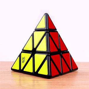 QY TOYS megaminxeds magic speed cube stickerless pyramidcube professional puzzle mirror cube educational toys for children