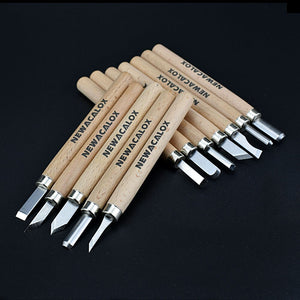 NEWACALOX DIY Pen Woodcut Knife Scorper Wood Carving Tools Woodworking Hobby Arts Crafts Nicking Cutter Graver Scalpel 12pcs/set