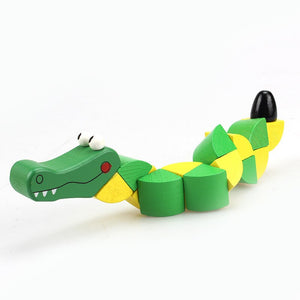 Montessori Toys Puzzle Educational Wooden Toys Baby Children Fingers Flexible Training Science Twisting Worm Toy