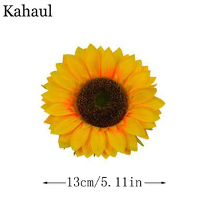 large head silk fake sunflowers artificial flowers party decor fabric long branch garden outdoor autumn decoration faux flowers