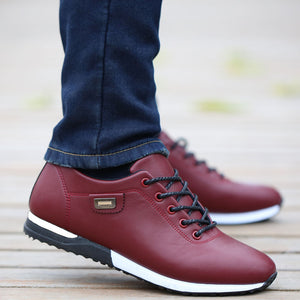 Men&#39;s PU Leather Business Casual Shoes for Man Outdoor Breathable Sneakers Male Fashion Loafers Walking Footwear Tenis Feminino