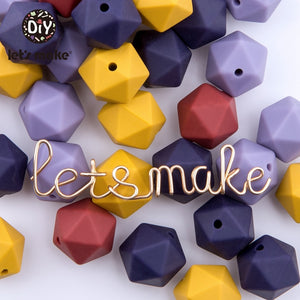 Let&#39;s Make 10pc 14mm Silicone Beads Hexagon Bpa Free Silicone Teether Diy Teething Toy Baby Chewable Accessories Baby Teether