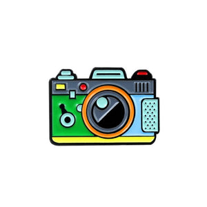 Cartoon Creative Tickets Movie Tickets Camera Love Sticky Notes Enamel Brooch Red Black Pink Alloy Badge Shirt Bag Pin Jewelry