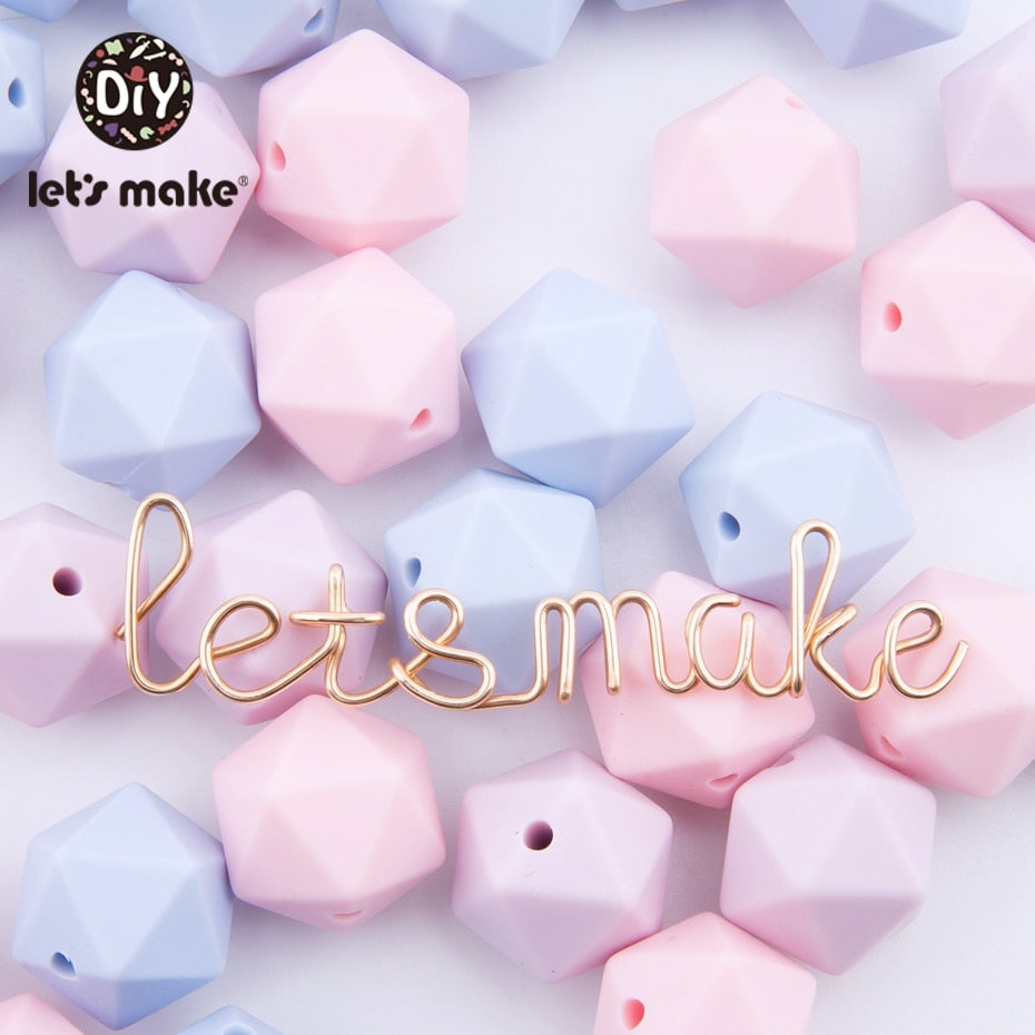 Let&#39;s Make 10pc 14mm Silicone Beads Hexagon Bpa Free Silicone Teether Diy Teething Toy Baby Chewable Accessories Baby Teether