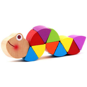 Montessori Toys Puzzle Educational Wooden Toys Baby Children Fingers Flexible Training Science Twisting Worm Toy