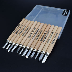 NEWACALOX DIY Pen Woodcut Knife Scorper Wood Carving Tools Woodworking Hobby Arts Crafts Nicking Cutter Graver Scalpel 12pcs/set