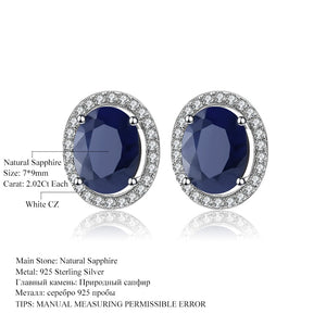 GEM&#39;S BALLET 7x9mm Natural Blue Sapphire 925 sterling silver Gemstone Stud Earrings Vintage Fine Jewelry Women Gift Fashion