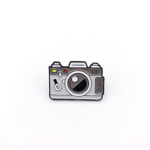 Cartoon Creative Tickets Movie Tickets Camera Love Sticky Notes Enamel Brooch Red Black Pink Alloy Badge Shirt Bag Pin Jewelry