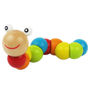 Montessori Toys Puzzle Educational Wooden Toys Baby Children Fingers Flexible Training Science Twisting Worm Toy