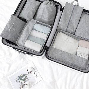 High quality 7PCS/set Travel Bag Set Women Men Luggage Organizer for Clothes Shoe Waterproof Packing Cube Portable Clothing
