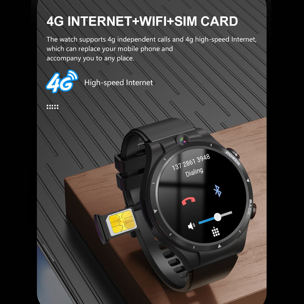 LEMFO LEM15 4G Smart Watch Men 128GB ROM 900mAh Power Bank 2021 Dual Cameras Smartwatch GPS Helio P22 Chip Android 10.7