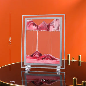 7/12inch Moving Sand Art Picture Round Glass 3D Deep Sea Sandscape In Motion Display Flowing Sand Frame Sand Painting