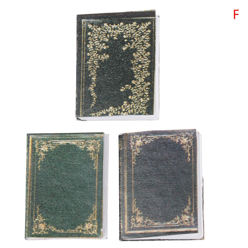 Hot！3pcs/set 1:12 Dollhouse Miniature Classical Book Scene Model Accessories Toys