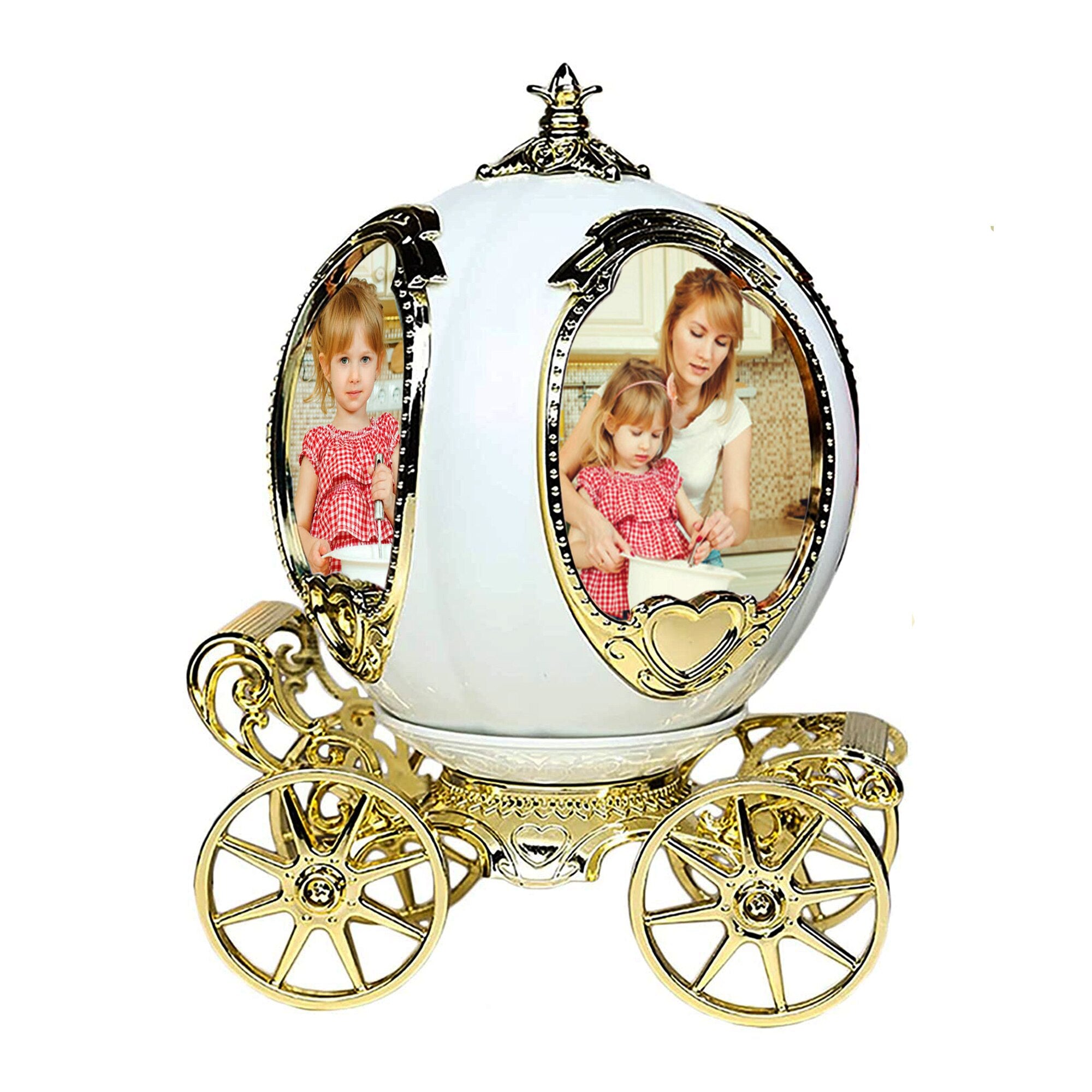 Personalized Decorative Photo Frame Rotatable Pumpkin Car Shaped Music Boxes Custom Photo Display 4 Pictures Music Box Best Gift