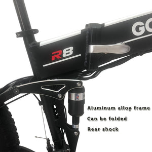 GORTAT 48V1000W Electric Folding Bicycle L-TWOO Transmission 26*4.0 Snow Bike Aluminum Alloy Frame Front And Rear Shock Ebike